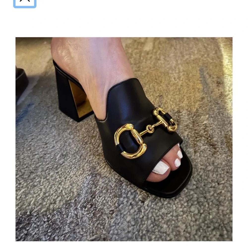 Gucci horsebit Women's 
Beige Leather Mules - Picture 15 of 16